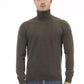 Elegant Green Turtleneck Sweater for Men