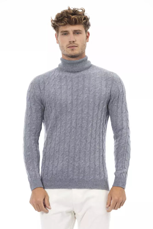 Elegant Light Blue Turtleneck Sweater