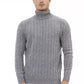 Elegant Gray Turtleneck Sweater for Men