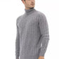 Elegant Gray Turtleneck Sweater for Men