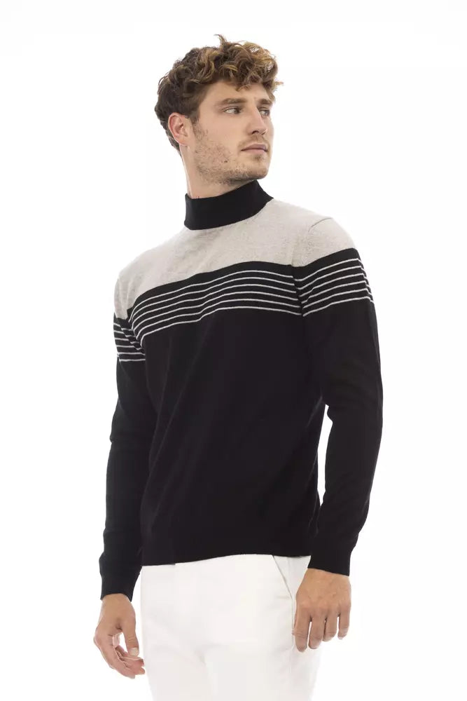 Elegant Mock Neck Ribbed Sweater