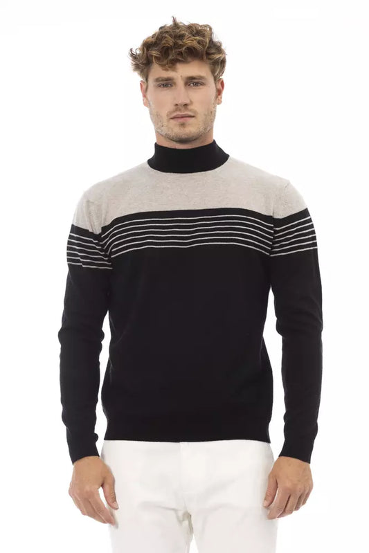 Elegant Mock Neck Ribbed Sweater