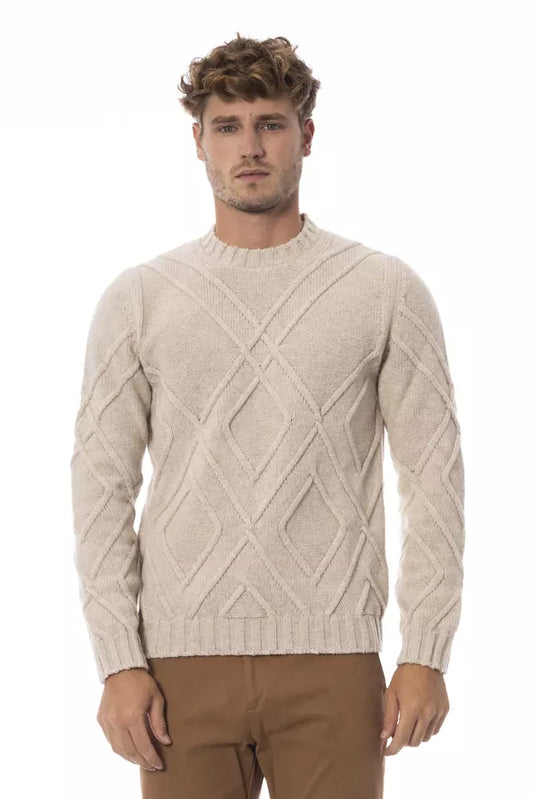 Sophisticated Crewneck Sweater in Beige Tone