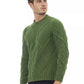 Elegant Green Crewneck Alpaca Blend Sweater