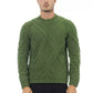 Elegant Green Crewneck Alpaca Blend Sweater