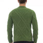Elegant Green Crewneck Alpaca Blend Sweater