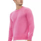 Elegant Crewneck Long Sleeve Pink Sweater