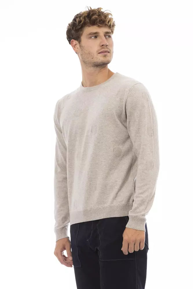 Beige Crewneck Comfort Blend Sweater