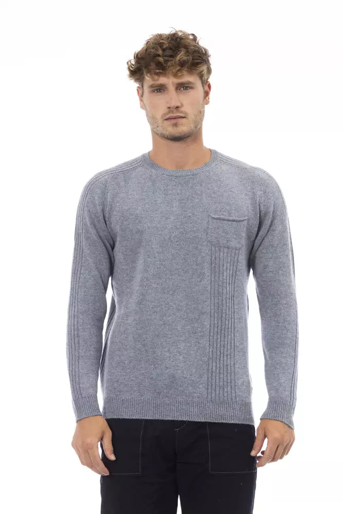 Elegant Light Blue Crewneck Sweater