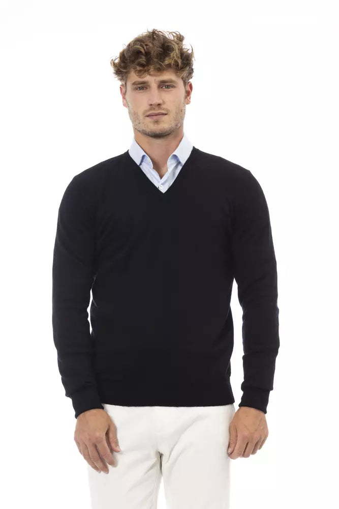 Elegant V-Neck Wool Blend Sweater