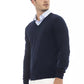 Elegant V-Neck Sweater in Sumptuous Blue