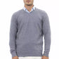 Elegant V-Neck Light Blue Sweater