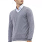 Elegant V-Neck Sweater in Light Blue