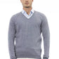 Elegant V-Neck Sweater in Light Blue