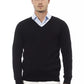 Elegant V-Neck Sweater in Sleek Black