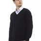 Elegant V-Neck Sweater in Sleek Black