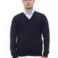 Sumptuous V-Neck Blue Sweater for Elegant Evenings