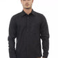 Chic Gray Flannel Button-Up Shirt with Front Pocket