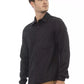 Chic Gray Flannel Button-Up Shirt with Front Pocket