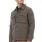 Elegant Houndstooth Wool Blend Shirt Jacket