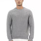 Chic Gray Cotton-Cashmere Crewneck Sweater