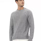 Chic Gray Cotton-Cashmere Crewneck Sweater