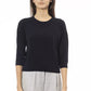 Elegant Blue Short Sleeve Sweater