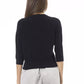 Elegant Blue Short Sleeve Sweater