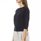 Elegant Black Crew Neck Sweater with Short Sleeves