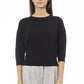 Elegant Black Crew Neck Sweater with Short Sleeves