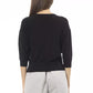 Elegant Black Crew Neck Sweater with Short Sleeves