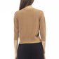 Elegant Beige Crew Neck Short Sleeve Sweater