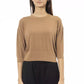 Elegant Beige Crew Neck Short Sleeve Sweater