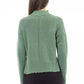 Elegant Green Mock Neck Wool Blend Sweater