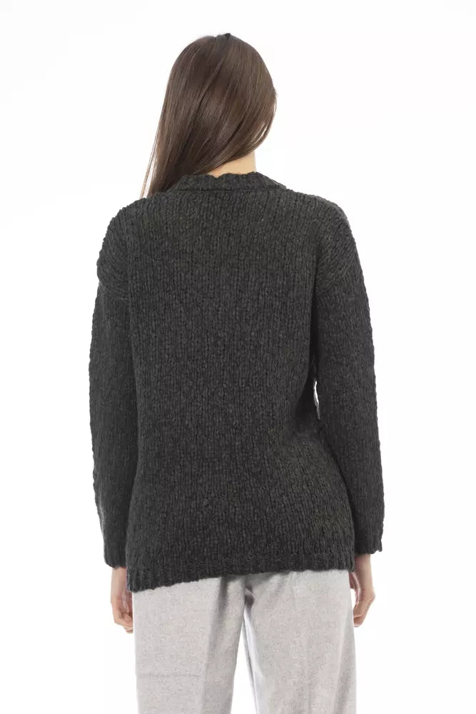 Emerald Elegance Crew Neck Sweater