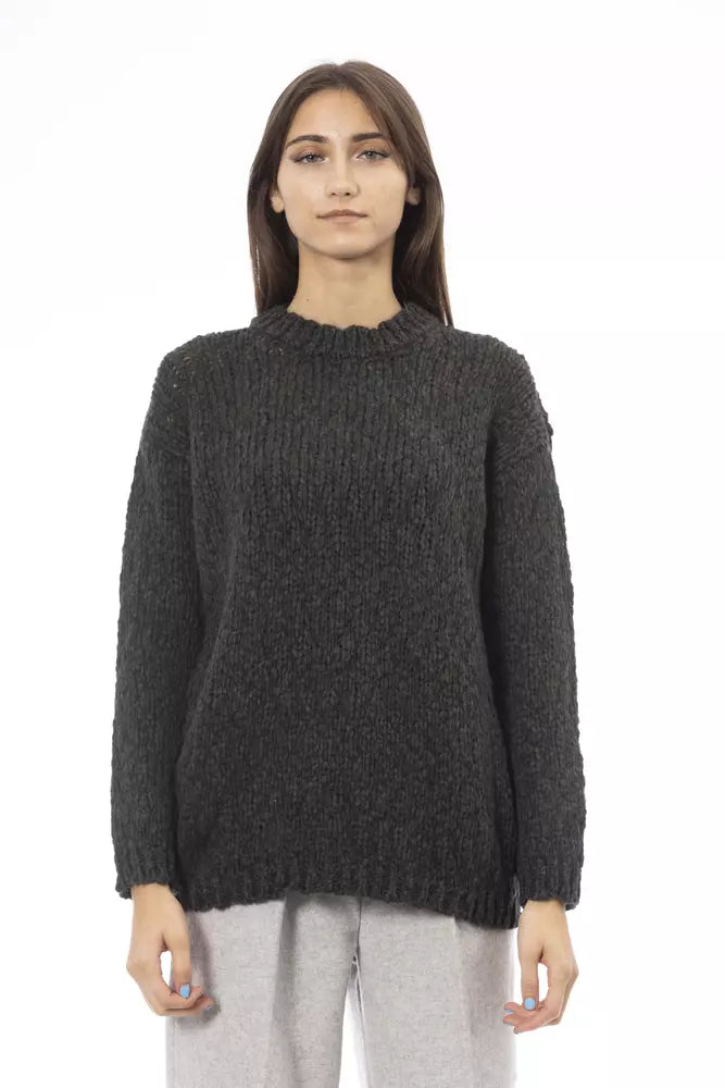 Emerald Elegance Crew Neck Sweater