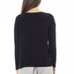Elegant Crew Neck Sweater in Opulent Blue