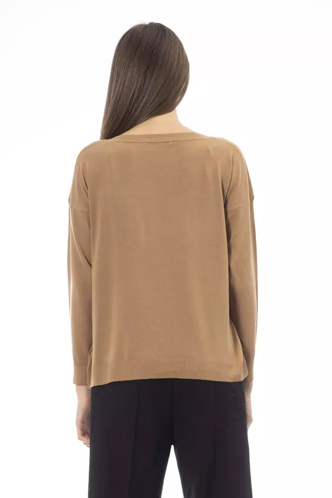 Chic Beige Crew Neck Sweater