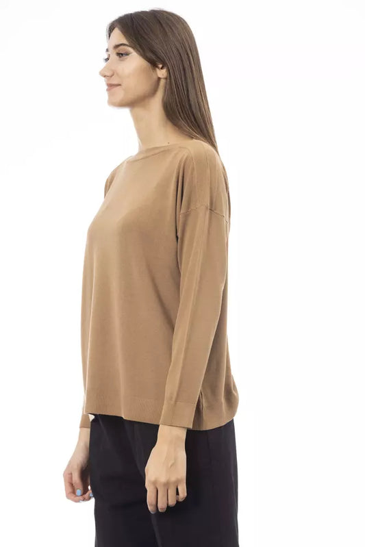 Chic Beige Crew Neck Sweater