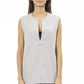Elegant Deep V-Neck Gray Sweater