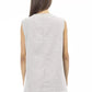Elegant Deep V-Neck Gray Sweater