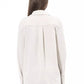 Elegant White Button-Up with Front Pocket