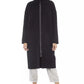 Elegant High Collar Wool Coat in Black