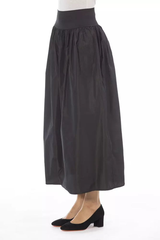 Elegant Taffeta High-Waist Skirt with Elastic Band