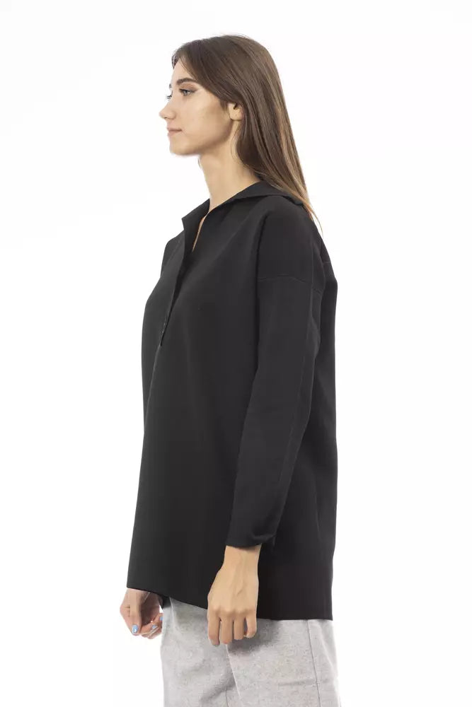 Elegant Long Sleeve T-Shirt with Button Closure