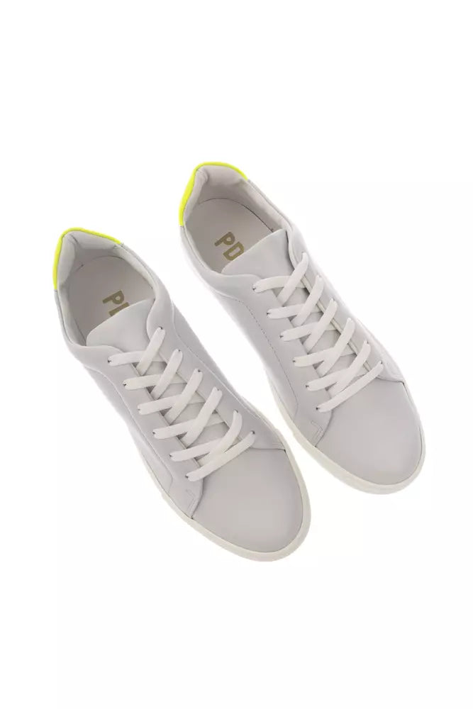 Elegant White Monocolor Leather Sneakers