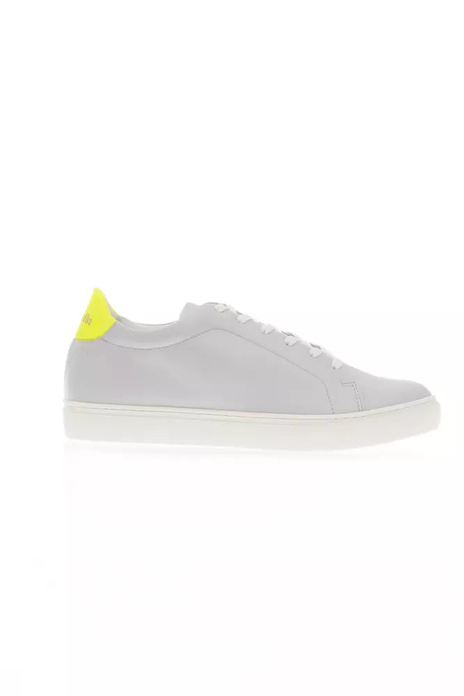 Elegant White Monocolor Leather Sneakers