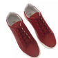 Elegant Red Leather Monocolor Sneakers