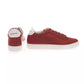 Elegant Red Leather Monocolor Sneakers
