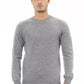 Sleek Gray Crewneck Sweater for Men